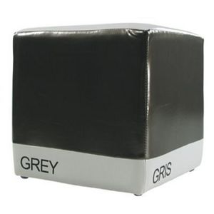 International Design - pouf bicolore cube - couleur - gris - Pouf
