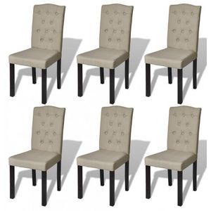WHITE LABEL - 6 chaises de salle a manger beiges - Chaise