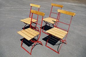 L'atelier tout metal - 4 chaises de jardin pliantes en fer - Chaise De Jardin Pliante