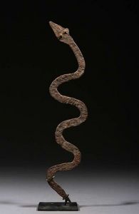 ART-MASQUE-AFRICAIN.COM - serpent en fer lobi - Sculpture Animalière
