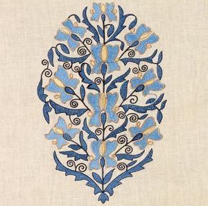 Vaughan - embroidered linen  - Tissu D'ameublement