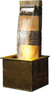 Cactose - fontaine verso en pierre de schiste 48x48x120cm - Fontaine Centrale D'extérieur