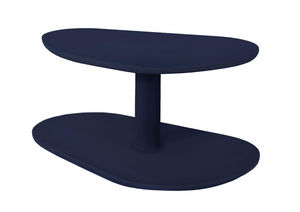 MARCEL BY - table basse rounde en chêne bleu noir 72x46x35cm - Table Basse Forme Originale