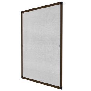 WHITE LABEL - moustiquaire pour fenêtre cadre fixe en aluminium 100x120 cm brun - Moustiquaire De Fenêtre