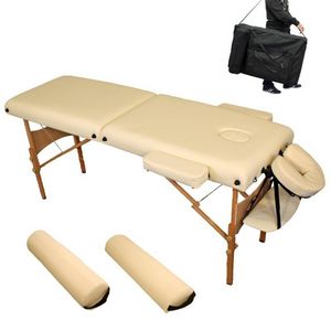 WHITE LABEL - table de massage 7,5 cm épaisseur crème - Table De Massage