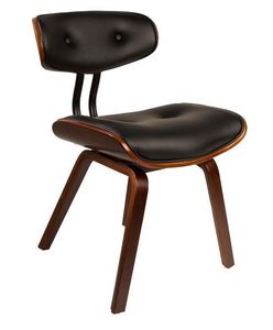 WHITE LABEL - chaise dutchbone blackwood en simili cuir noir - Chaise