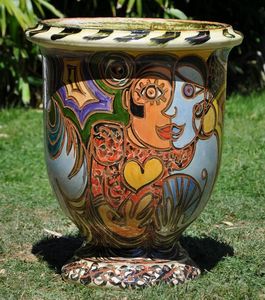 Poterie de la Madeleine - Emaillé tradition – Vase émaillé tradition flammé