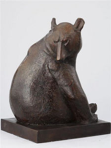 Galerie P. Dumonteil - ours assis - Sculpture Animalière