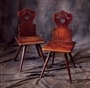 Bertrand Klein - paire de chaises alsaciennes - Chaise