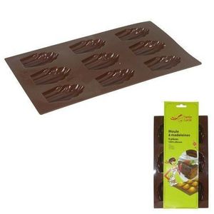 WHITE LABEL - moule à 9 madeleines 100% silicone collection tant - Moule À Tarte