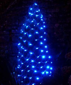 FEERIE SOLAIRE - guirlande solaire filet 96 leds bleues 150x90cm - Guirlande Lumineuse