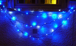 FEERIE SOLAIRE - guirlande solaire 30 leds blanches 30 leds bleues  - Guirlande Lumineuse