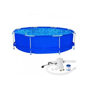WHITE LABEL - piscine avec bâti et pompe 4565 litres - Piscine Hors Sol Tubulaire
