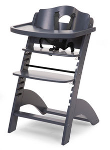 WHITE LABEL - chaise haute évolutive pour bébé coloris anthracit - Chaise Haute Enfant