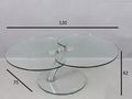 Table basse forme originale-WHITE LABEL-Table basse CLOVER en verre.