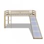 Lit enfant-WHITE LABEL-Lit mezzanine bois avec toboggan et échelle