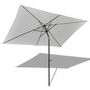 Parasol télescopique-WHITE LABEL-Parasol rectangulaire manivelle et bascule