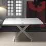 Table basse relevable-WHITE LABEL-Table basse relevable extensible LIFT WOOD blanche