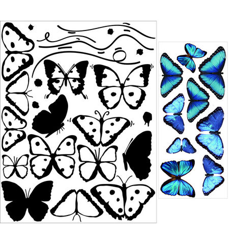 ALFRED CREATION - Gommettes-ALFRED CREATION-Sticker PAPILLONS BLEUS