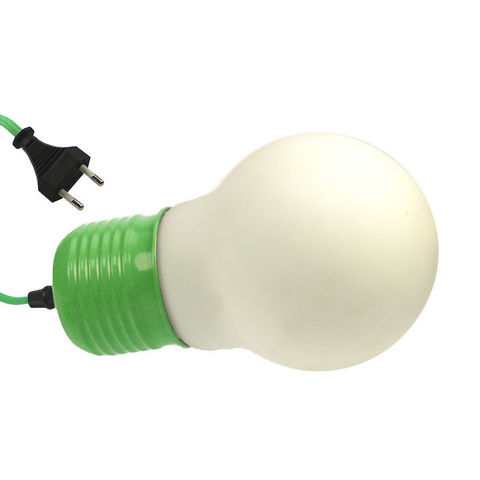 WHITE LABEL - Objet lumineux-WHITE LABEL-Lampe à poser forme grosse ampoule avec douille et