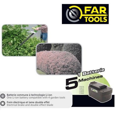 FARTOOLS - Taille-haie-FARTOOLS-Taille-haies à batterie 18 volts Fartools