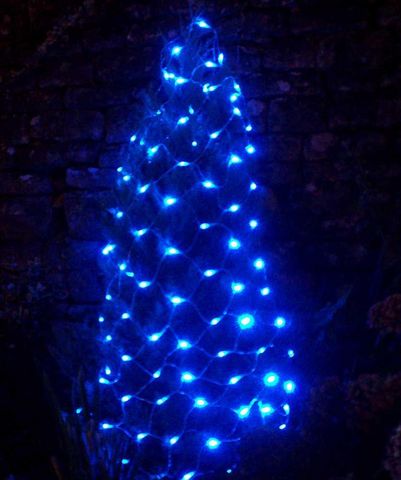 FEERIE SOLAIRE - Guirlande lumineuse-FEERIE SOLAIRE-Guirlande solaire filet 96 leds bleues 150x90cm