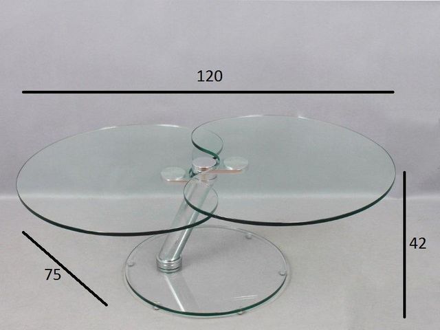 WHITE LABEL - Table basse forme originale-WHITE LABEL-Table basse CLOVER en verre.