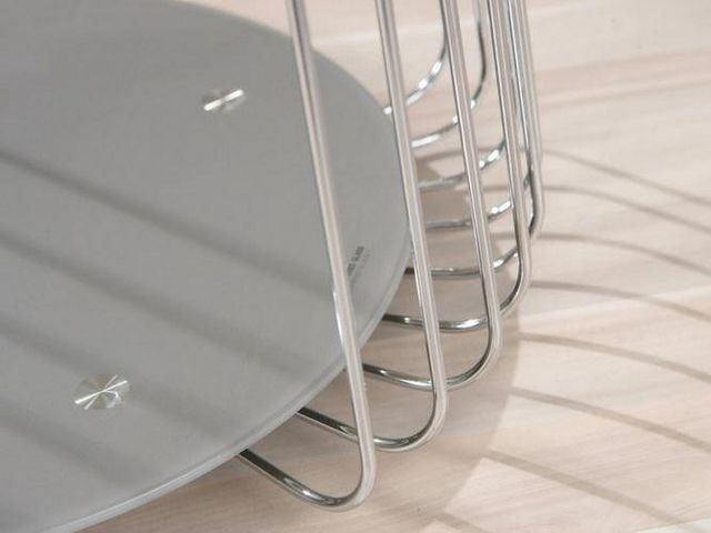 WHITE LABEL - Table basse de jardin-WHITE LABEL-Table basse design RIVA en verre satine cappuccino