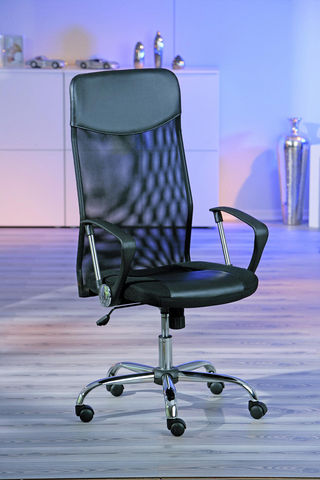WHITE LABEL - Chaise de bureau-WHITE LABEL-Chaise de bureau moderne coloris noir