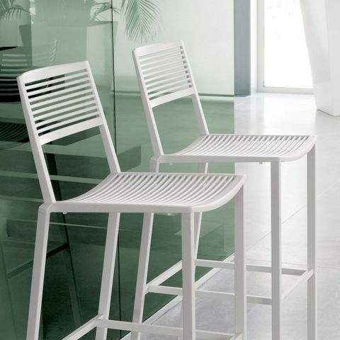 FAST - Chaise haute de bar-FAST-EASY - tabouret de bar en aluminium blanc