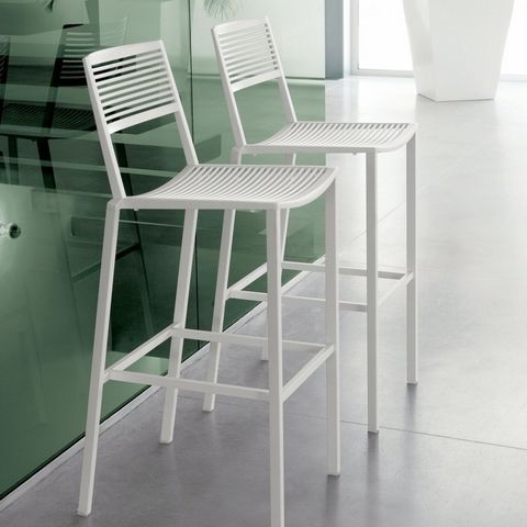 FAST - Chaise haute de bar-FAST-EASY - tabouret de bar en aluminium blanc