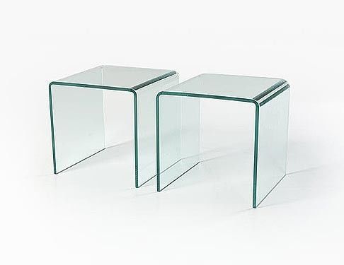 Abode Interiors - Bout de canapé-Abode Interiors-Glass Side Tables