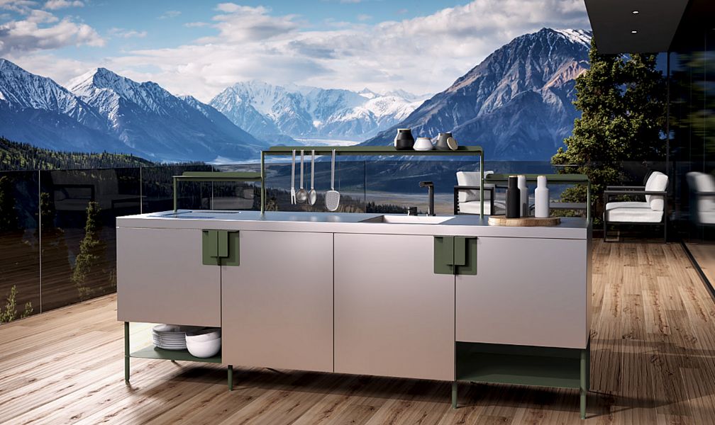 ABIMIS Outdoor kitchen Fitted kitchens Kitchen Equipment Balcony-Terrace | Design Contemporary
