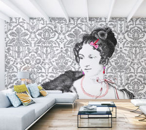 IN CREATION - mademoiselle classic noir sur blanc - Panoramic Wallpaper