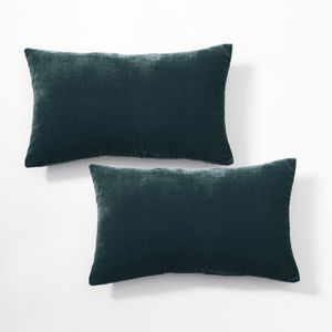 Cosyforyou - paire de coussin en velours de soie, vert d'eau - Rectangular Cushion