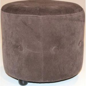 International Design - pouf velours rond chesterfield - couleur - marron - Floor Cushion