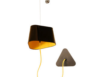 Designheure - petit nuage - applique noir/jaune avec bras | appl - Wall Lamp