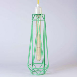 Filament Style - diamond 2 - suspension menthe câble jaune ø12cm |  - Hanging Lamp