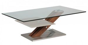WHITE LABEL - table basse press en verre transparent - Rectangular Coffee Table