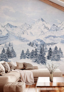 ISIDORE LEROY - les cimes  bleu - Panoramic Wallpaper