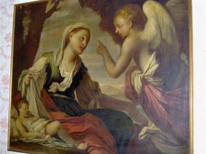 LA CONGREGA ANTICHITA' - dipinto agar e ismaele - Oil On Canvas And Oil On Panel