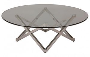 WHITE LABEL - table basse beryl en verre - Round Coffee Table