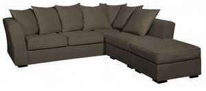 Home Spirit - canapé d'angle fixe watson tissu microfibre grège - Adjustable Sofa