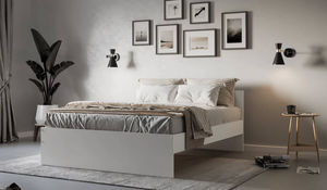EMMA MATELAS - lit blanc 160x200cm - Double Bed