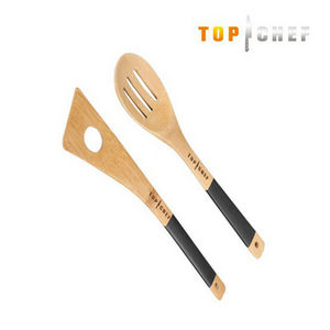 WHITE LABEL - cuillère à trou et cuillère ajourée en bambou top  - Cutlery Service