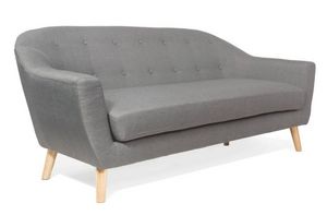 WHITE LABEL - canapé scandinave utmärkt 3 places gris silver - 3 Seater Sofa