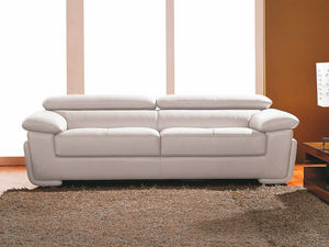 WHITE LABEL - canapé cuir 3 places sena - 3 Seater Sofa