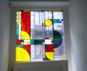 ATELIER VERSICOLORE - MAJERUS PIERRE - vitrail à joints de plomb en imposte - Stained Glass