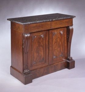 CARSWELL RUSH BERLIN - very fine carved mahogany commode with egyptian ma - Secretary Desk
