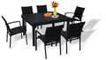 Outdoor dining room-WILSA GARDEN-Salon de jardin modulo noir 6 personnes en alumini
